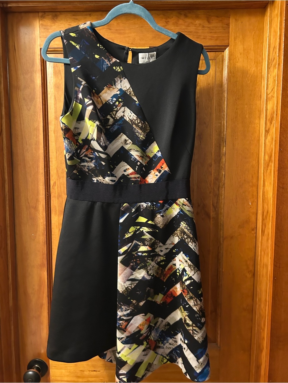 Milly Black Sleeveless Dress with Logo Tag